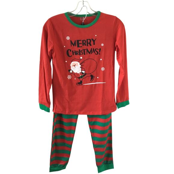 Christmas Pajamas Unisex Children PJs Gift Set Kids Cotton Sleepwear size 12 Y - Picture 1 of 5